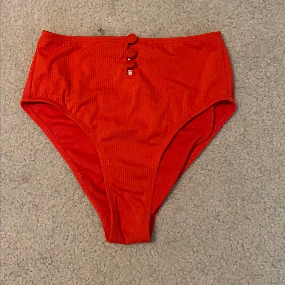 Red Target High Waisted Bikini Bottoms